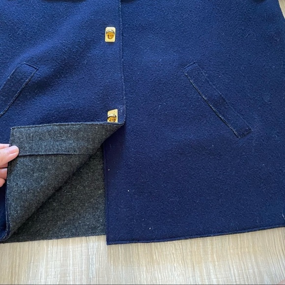 Lauren Ralph Lauren Navy Wool Hooded Jacker Coat Sz PL - Picture 5 of 7